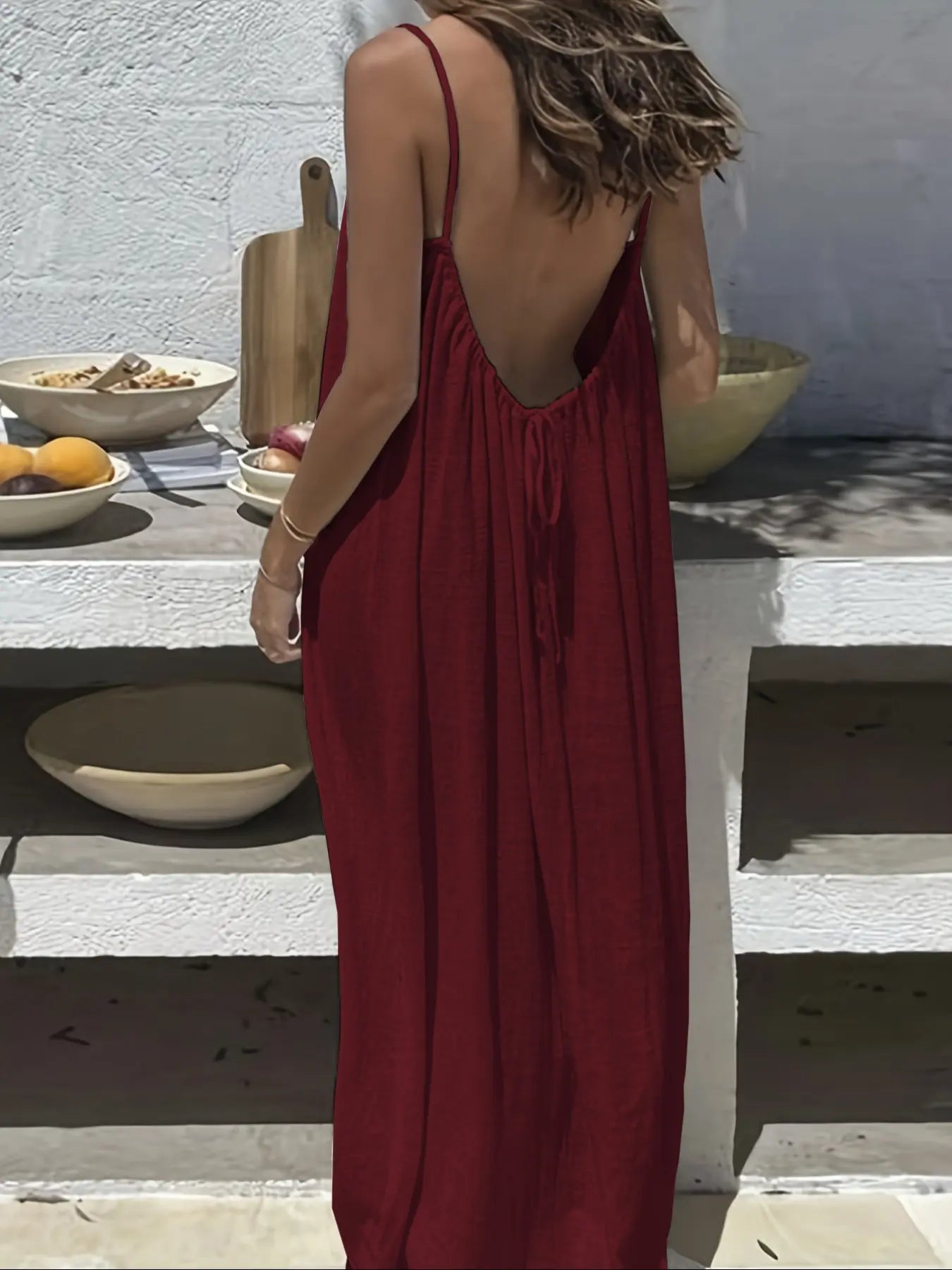 Women'S Solid Color Cami Loungewear Dress, Elegant Sleeveless Long Dress for Summer, Ladies Sleepwear for Indoor Wear